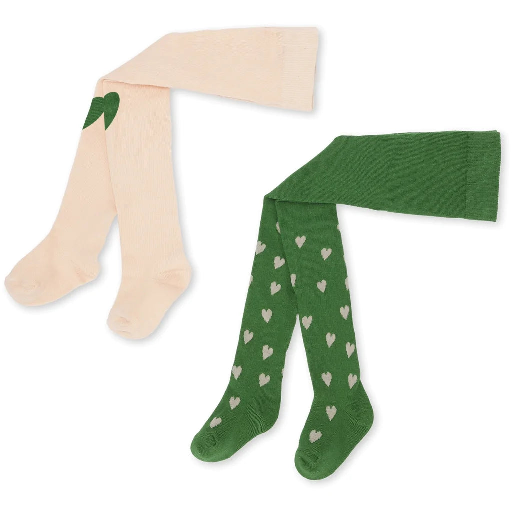 KONGES 2 PACK JACQUARD TIGHTS / MON AMOUR GREEN