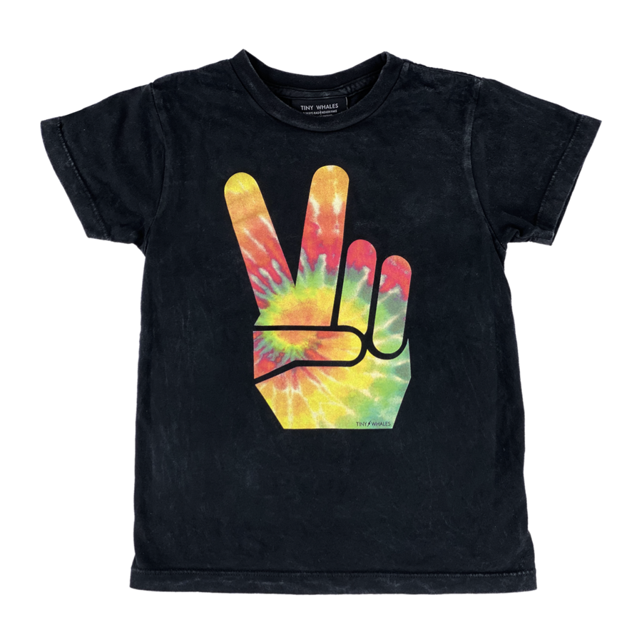 TINY WHALES PEACE OUT TEE / TIE DYE