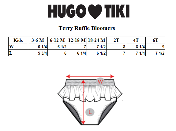 HUGO LOVES TIKI TERRY RUFFLE BLOOMERS / RAINBOW STRIPE