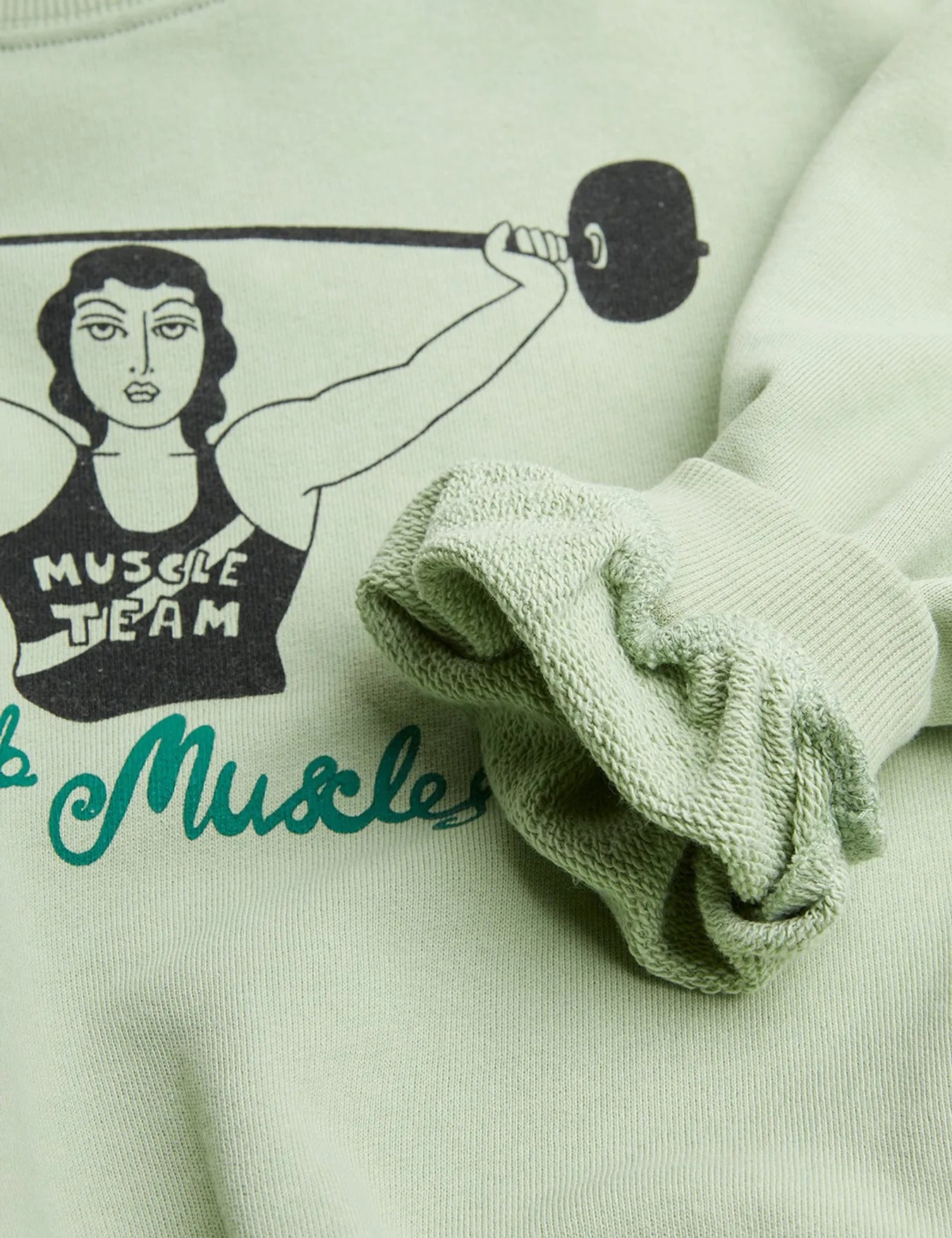 MINI RODINI CLUB MUSCLES SWEATSHIRT / GREEN