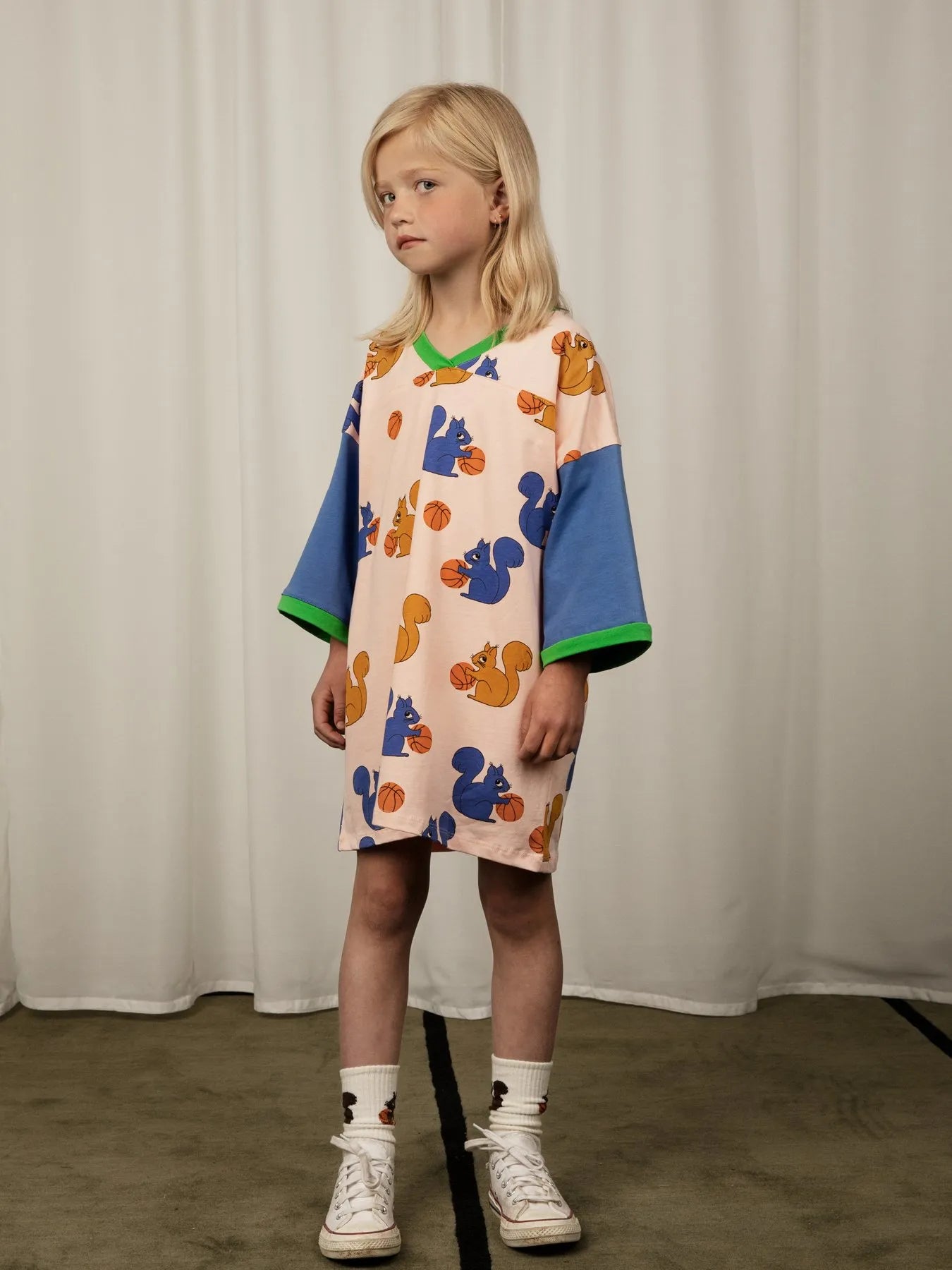 mini rodini squirrel dress Mini Rodini Squirrel AOP Long Sleeve Dress (Pink) - 2175010328