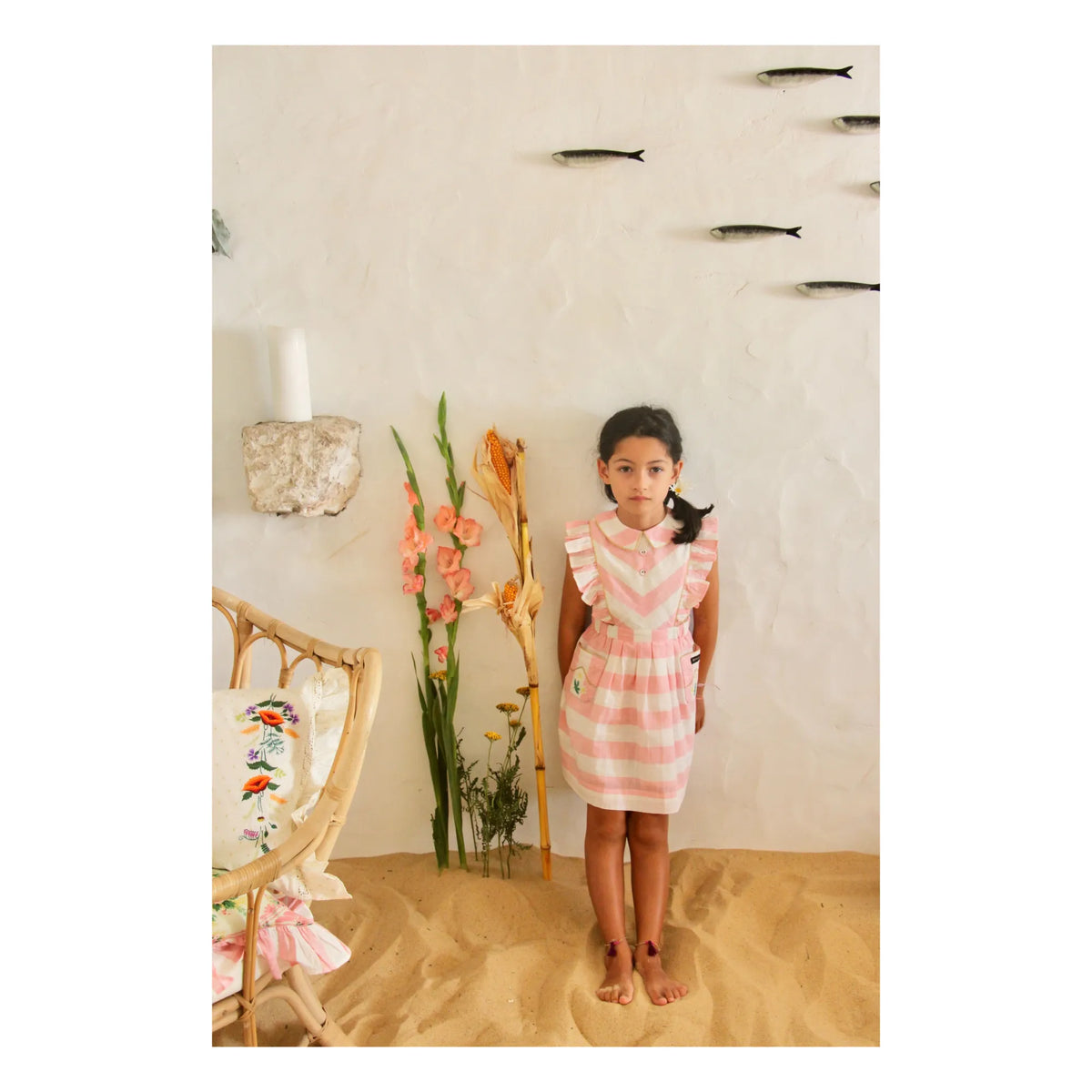 BONJOUR DIARY REINA DRESS / PINK STRIPE