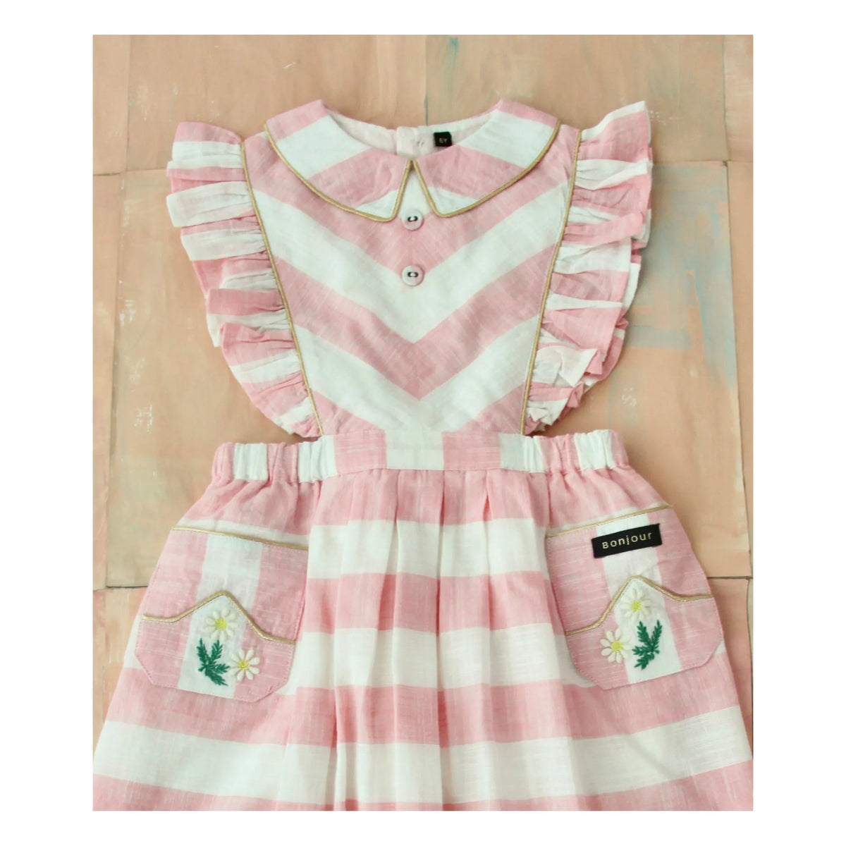 BONJOUR DIARY REINA DRESS / PINK STRIPE