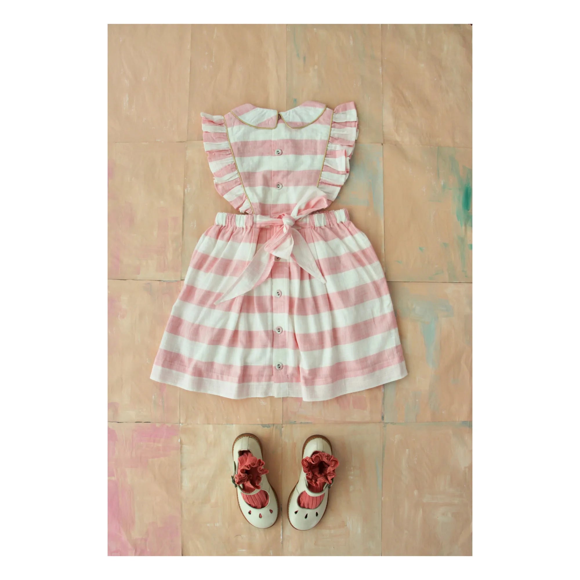 BONJOUR DIARY REINA DRESS / PINK STRIPE - Milk + Bots BONJOUR DIARY REINA DRESS / PINK STRIPE - Milk + Bots