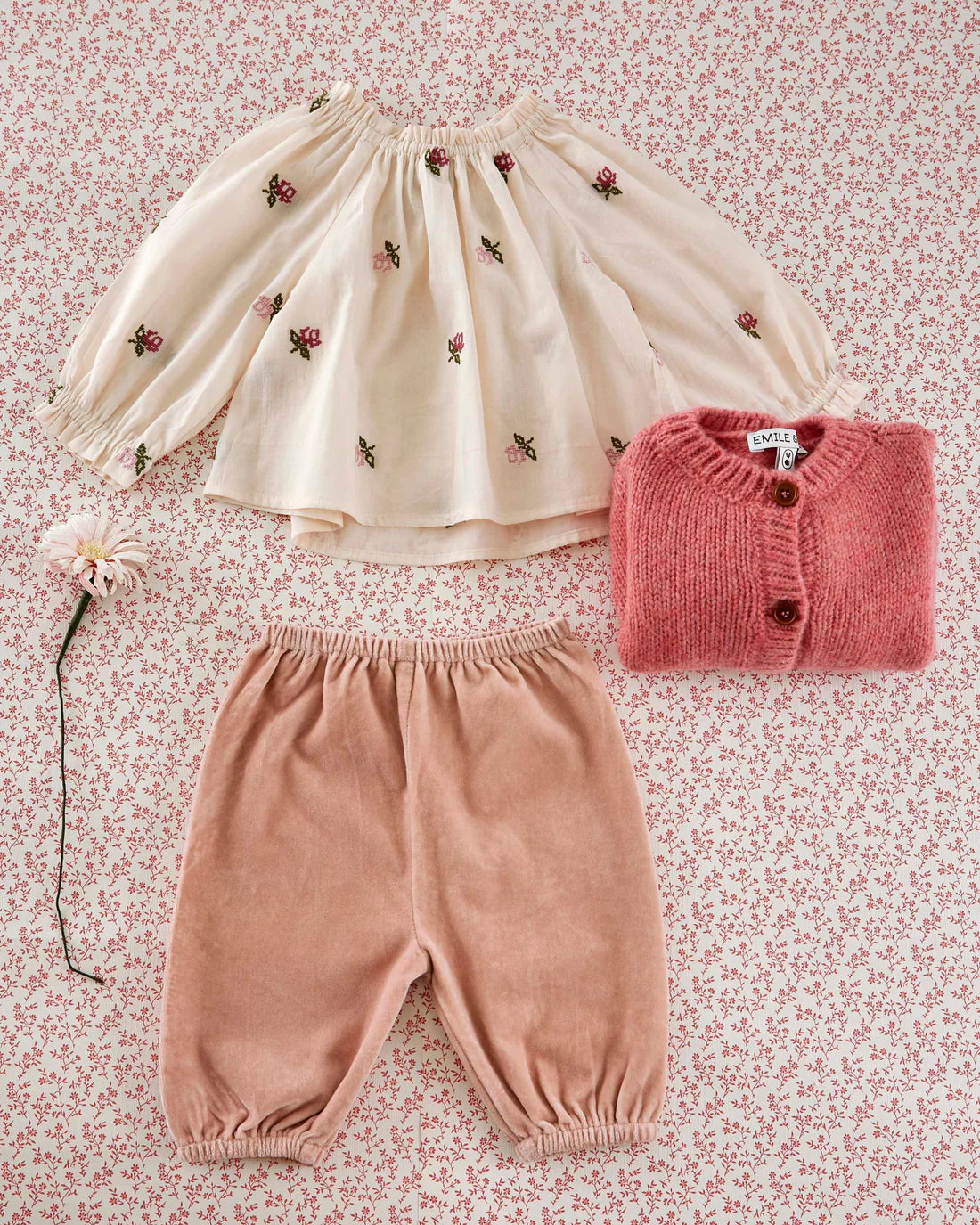 EMILE ET IDA LAZULI BLOUSE / pink FLOWERS