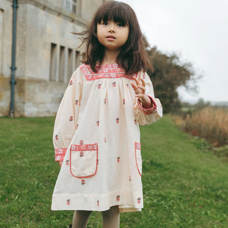 LALI KIDS ADELLE DRESS / PETITE FLOWER EMBROIDERY