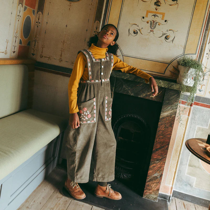 LALI KIDS CLARA ROMPER / CYPRESS CORDUROY