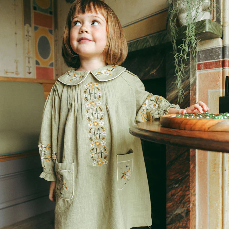 LALI KIDS MARIE DRESS / FADED MOSS
