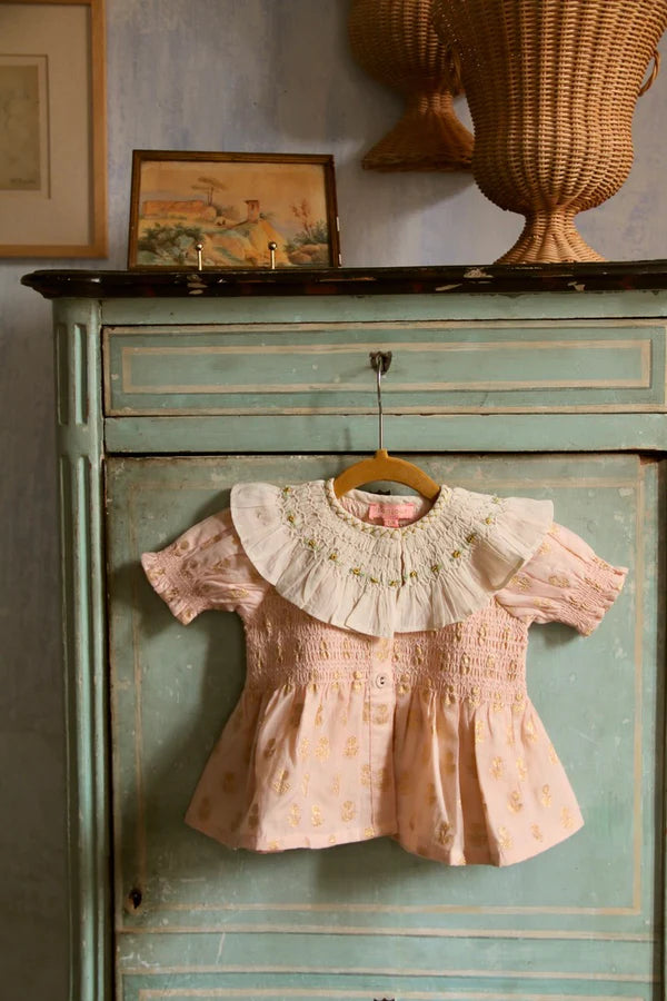 BONJOUR DIARY BABY SET / GOLDEN FLOWER ON NUDE PINK