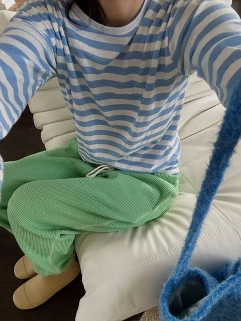 WOMEN&#39;S EVERYDAY STRIPED TEE / SKY