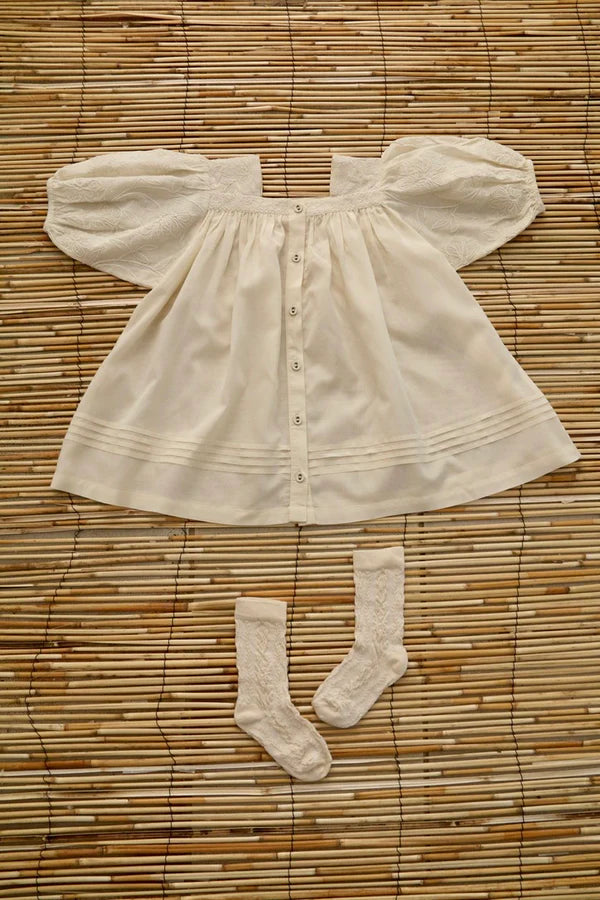 BONJOUR DIARY EMBROIDERED LONG BLOUSE / IVORY