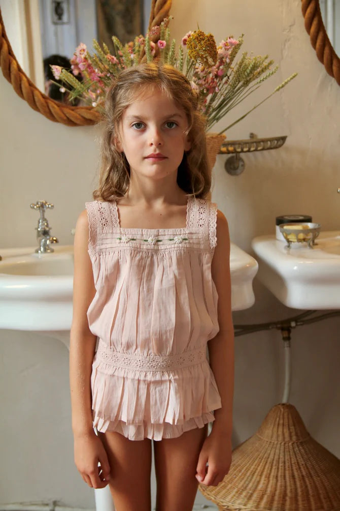 BONJOUR DIARY SUSHI LIGHT PINK VOILE TOP + PANTY SET
