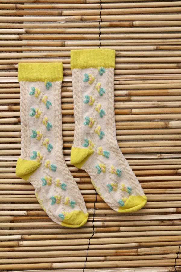 BONJOUR DIARY LEMON FLOWER DANCE SOCKS