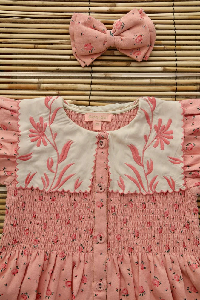 BONJOUR DIARY PINK DENIM TUNIC + BOW / ROSA BLOOM