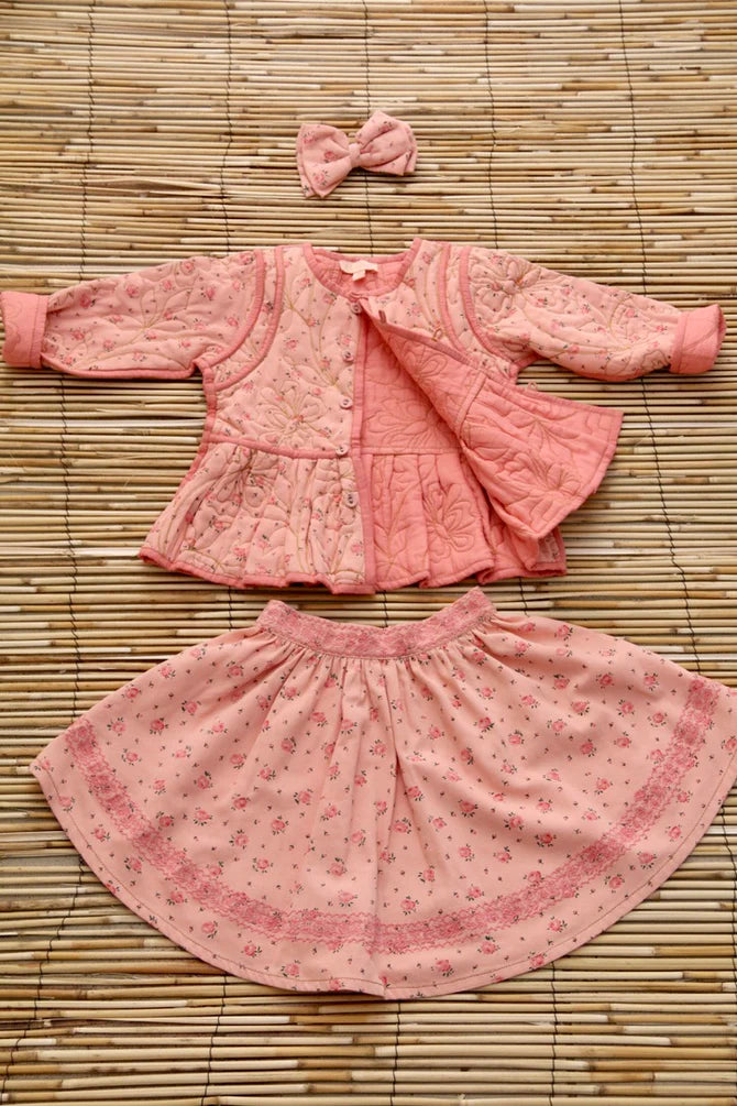 BONJOUR DIARY DENIM SKIRT + BOW / ROSA BLOOM