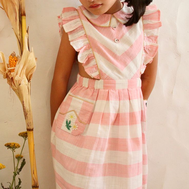 BONJOUR DIARY REINA DRESS / PINK STRIPE