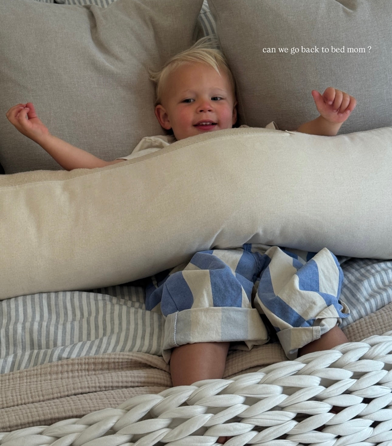 RESORT STRIPE WIDE LEG PANT / OCEAN BLUE