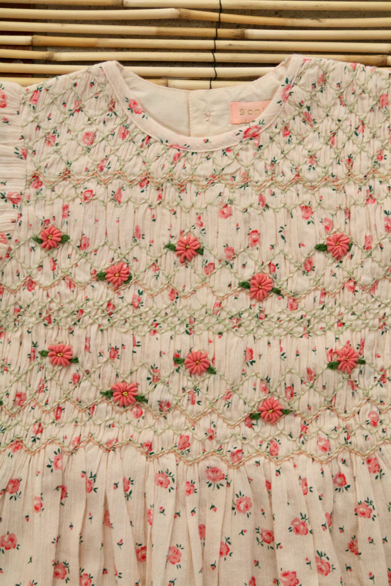 BONJOUR DIARY SMOCKED BLOUSE / ROSA BLOOM