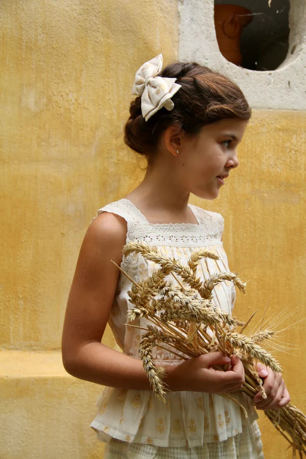 BONJOUR DIARY GOLDEN FLOWER TOP + PANTY SET / IVORY