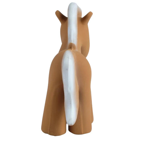 TIKIRI TOYS Horse Organic Natural Rubber Rattle, Teether & Bath Toy