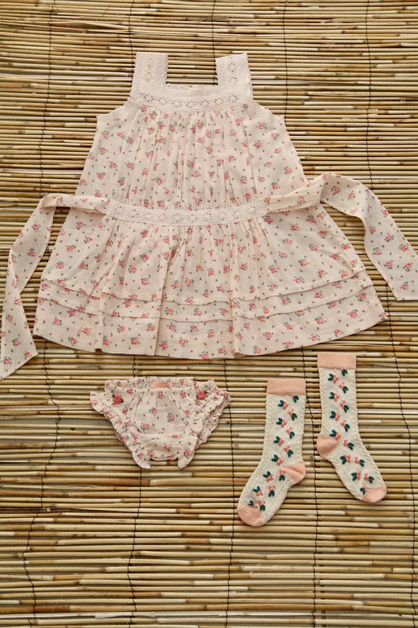 BONJOUR DIARY ELEONORE DRESS + PANTY / ROSA BLOOM - Milk + Bots