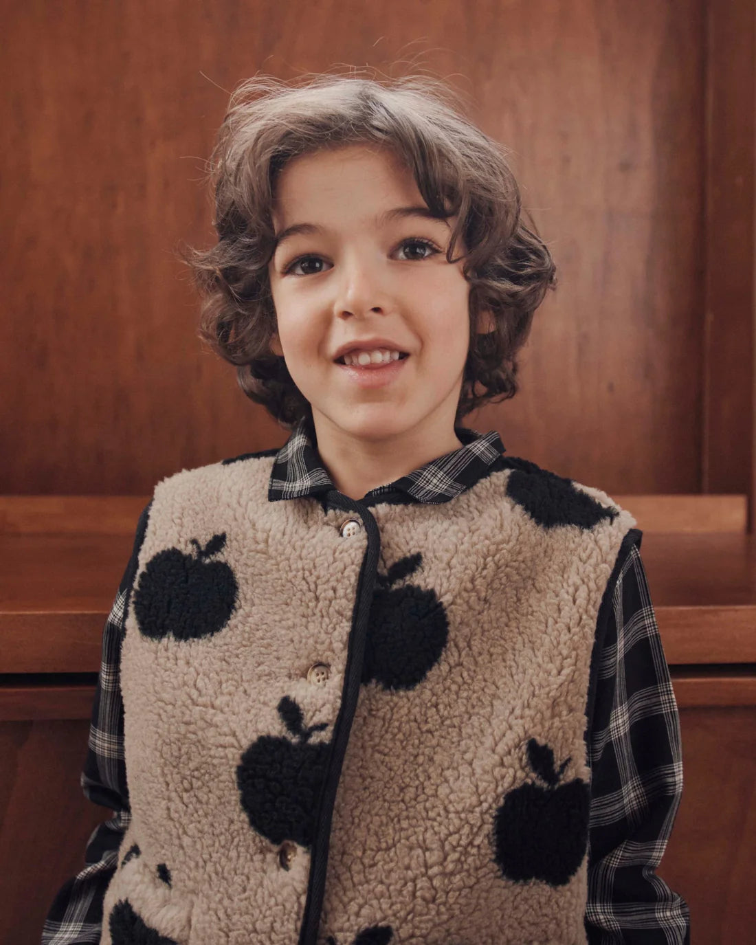 EMILE ET IDA KURTA BLACK &amp; WHITE CHECK SHIRT