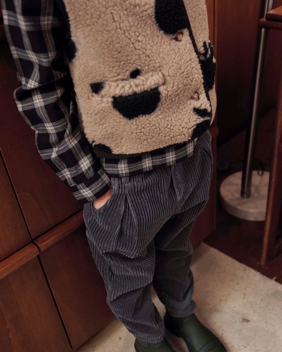 EMILE ET IDA KURTA BLACK &amp; WHITE CHECK SHIRT