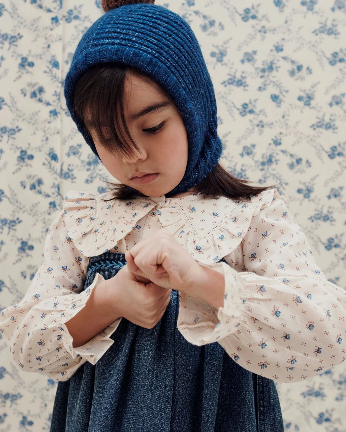 EMILE ET IDA LAZULI BLOUSE / BLUE FLOWERS