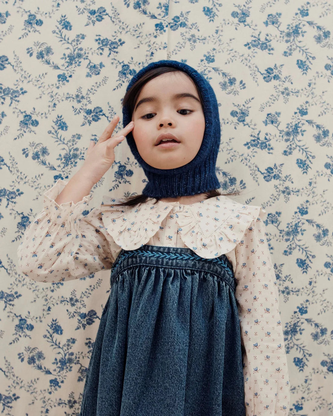 EMILE ET IDA LAZULI BLOUSE / BLUE FLOWERS