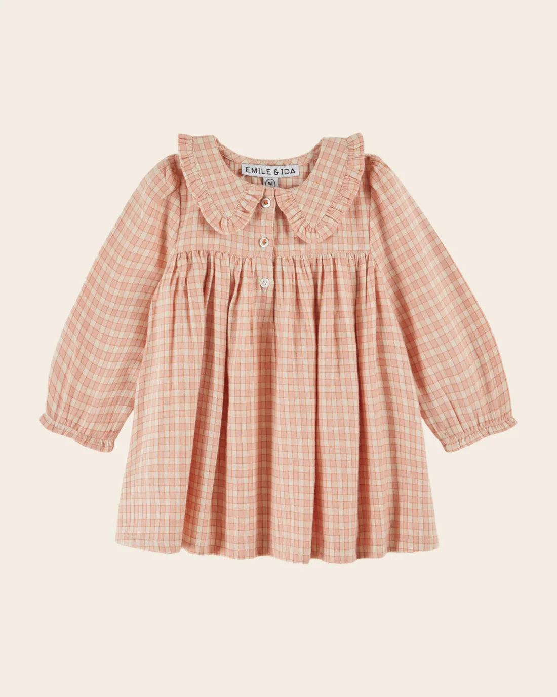 EMILE ET IDA SCHOOL DRESS / PINK CHECK