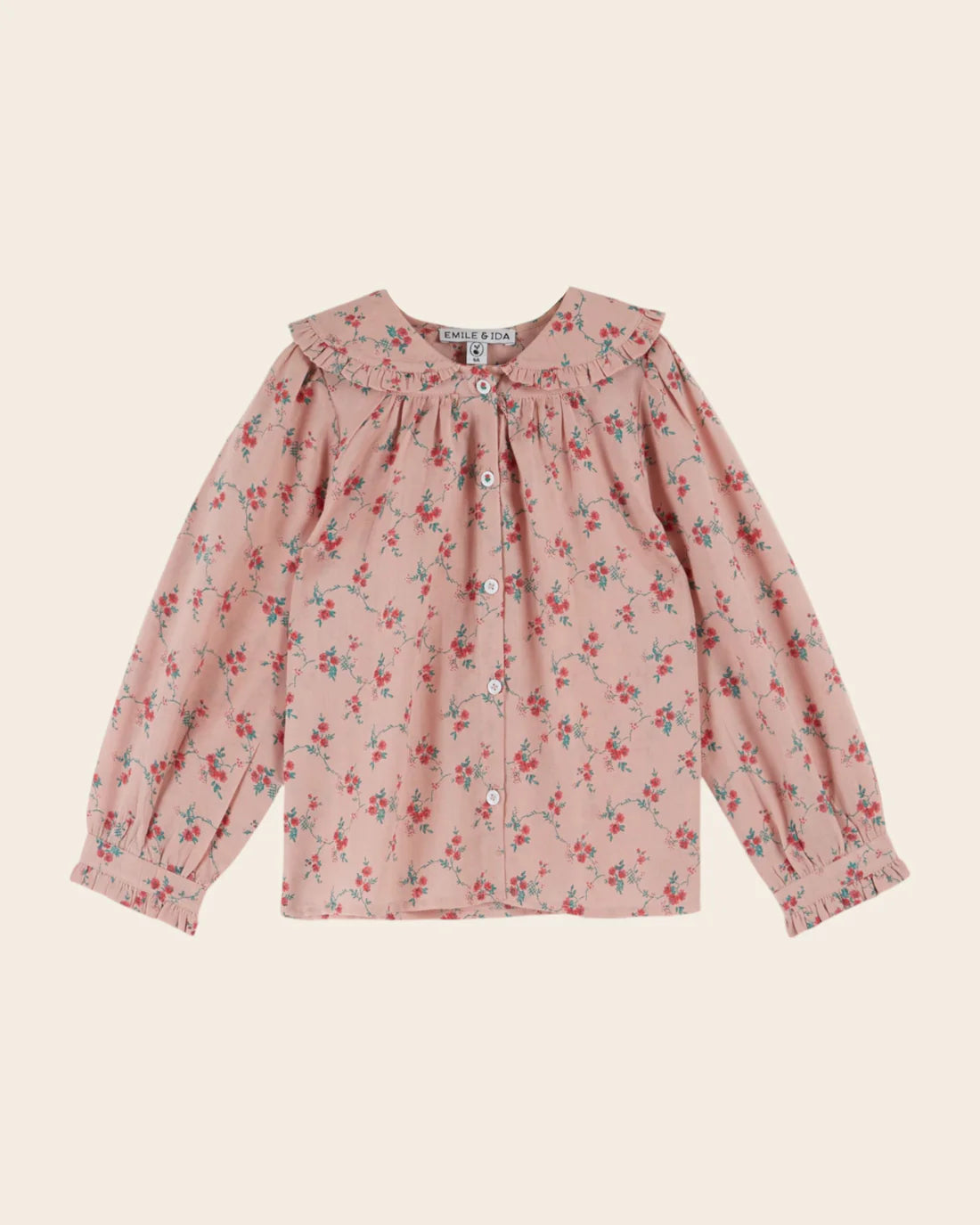 EMILE ET IDA ASTER FLOWER PRINTED COLLAR BOUSE / PINK