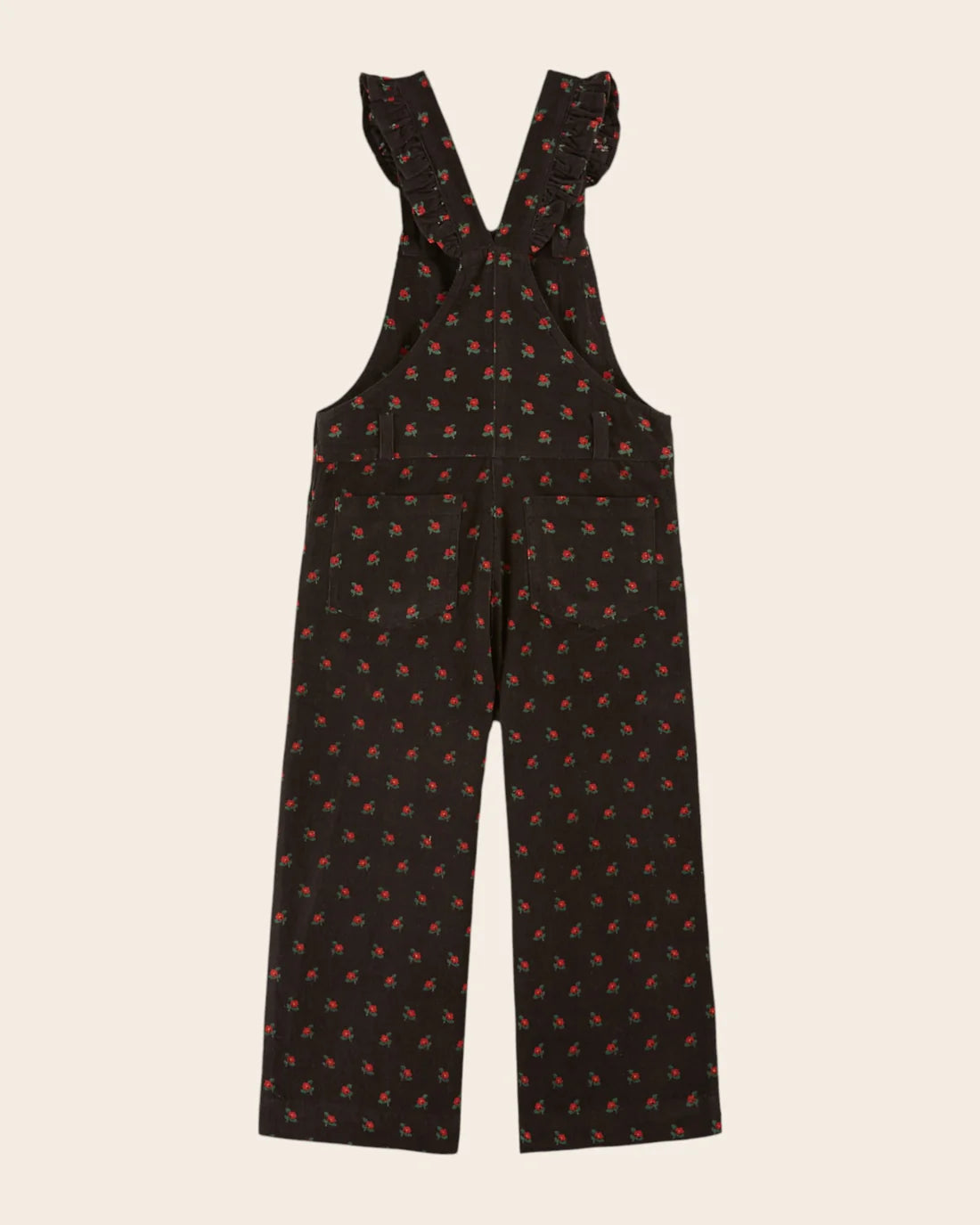 EMILE ET IDA BLACK POPPY PRINT OVERALLS