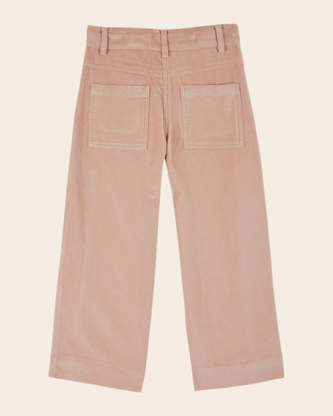 EMILE ET IDA EMBROIDERED VELOUR PANTS / PEONY PINK