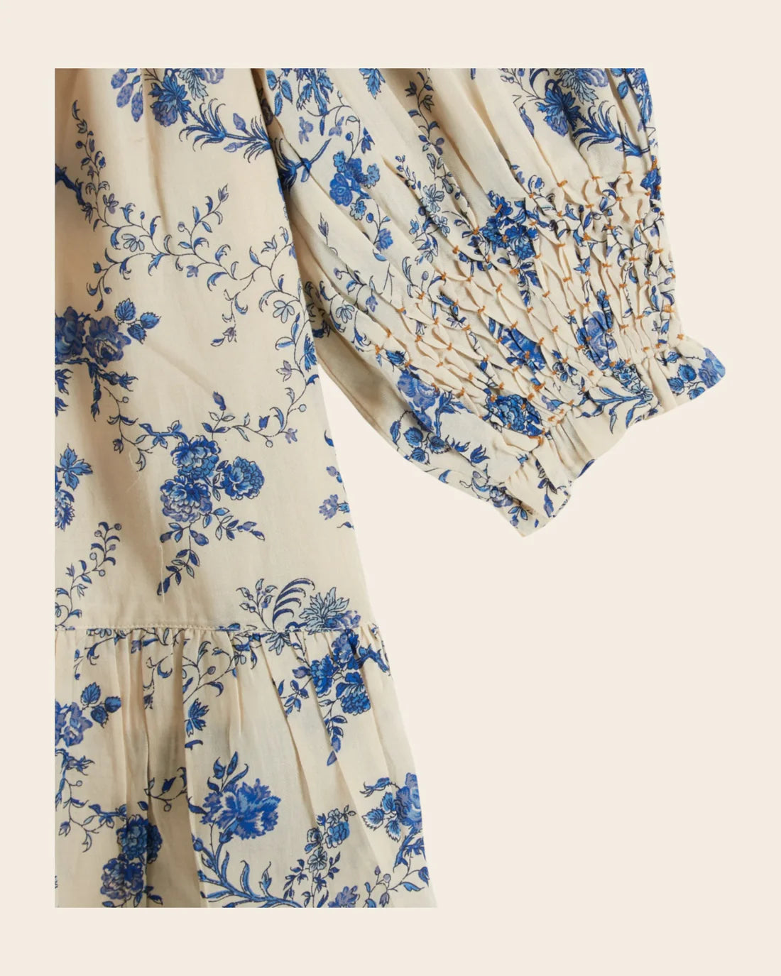 EMILE ET IDA BLUE ORCHID SMOCKED DRESS