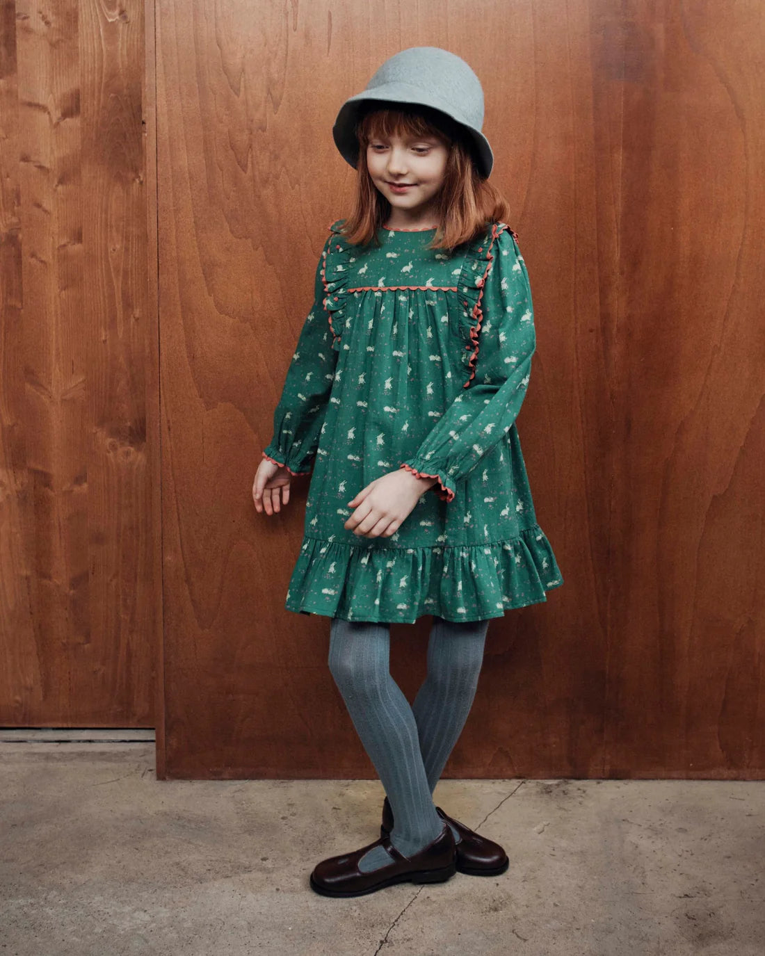 EMILE ET IDA LAPINOU BUNNY DRESS / GREEN