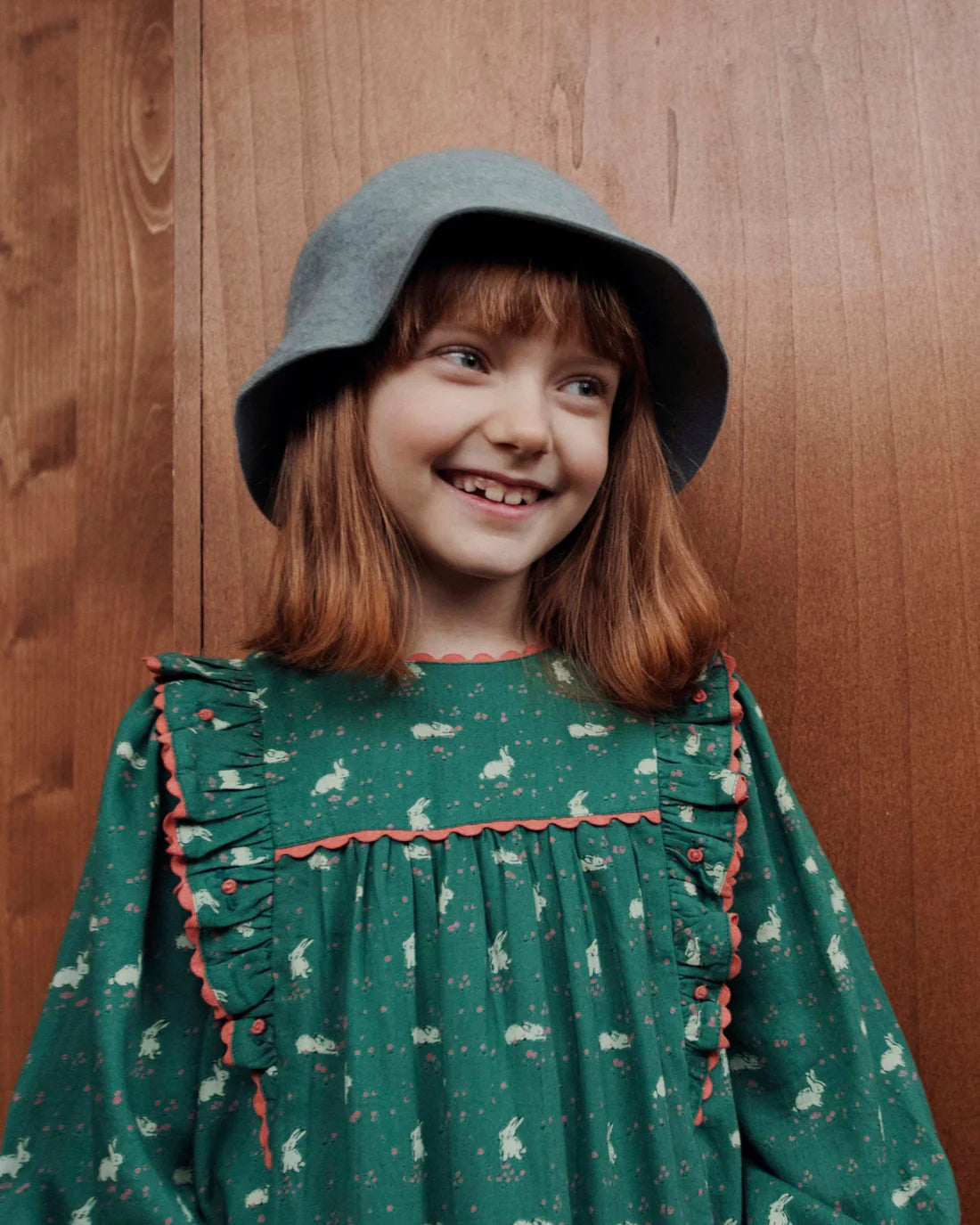 EMILE ET IDA LAPINOU BUNNY DRESS / GREEN