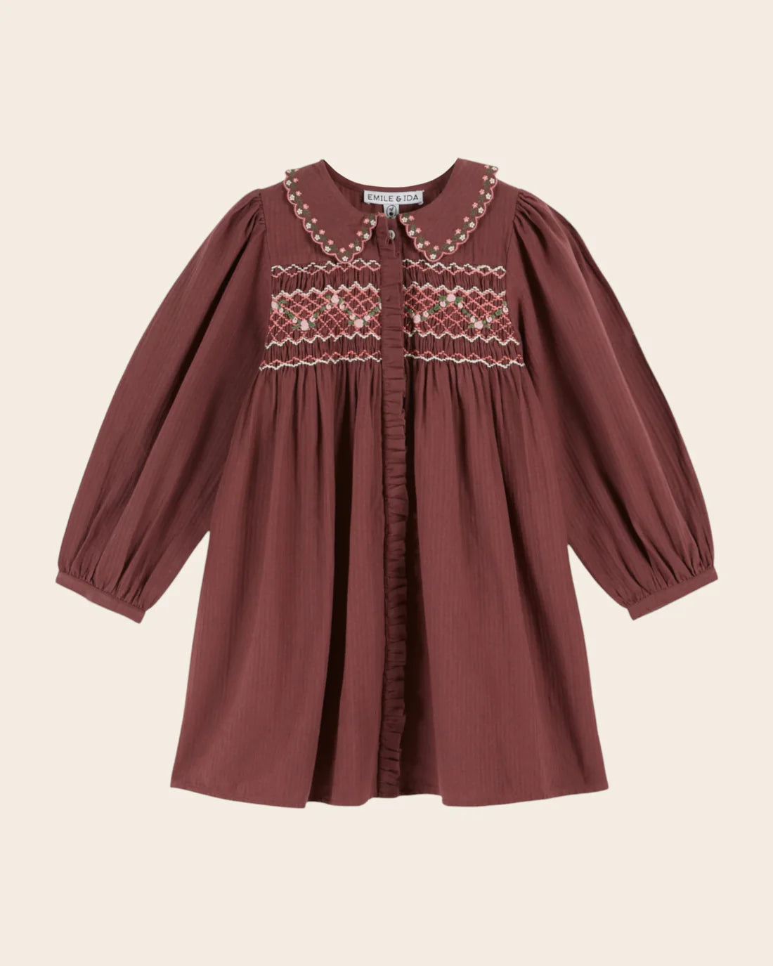 EMILE ET IDA SMOCKED DRESS / VIOLINE