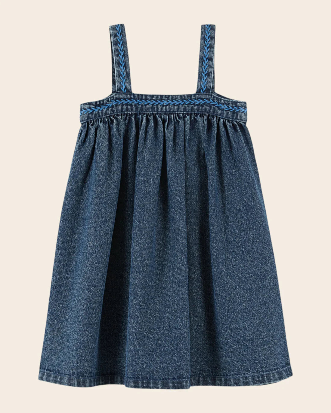EMILE ET IDA DENIM PINAFORE DRESS