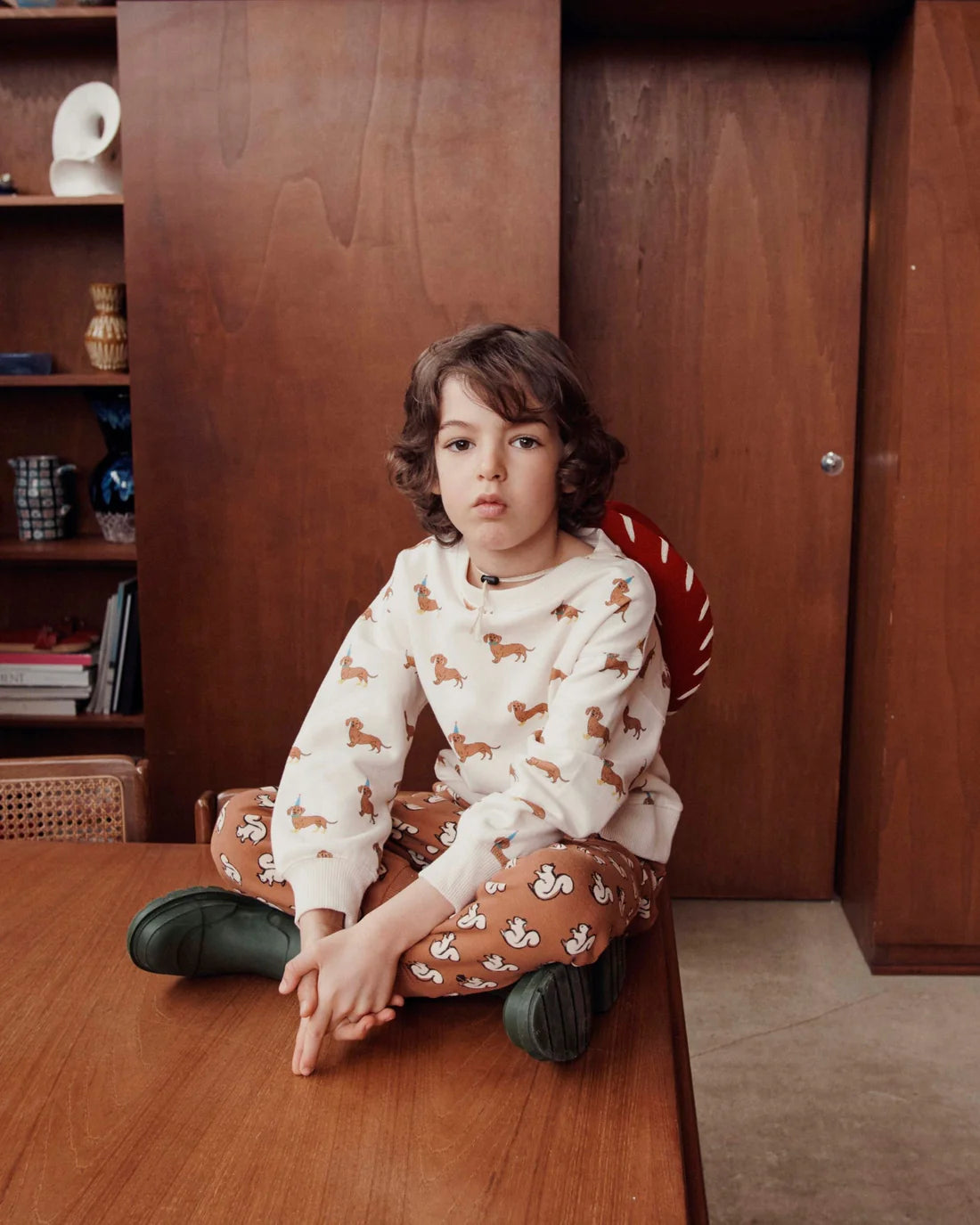 EMILE ET IDA Dachshunds sweatshirt / ECRU