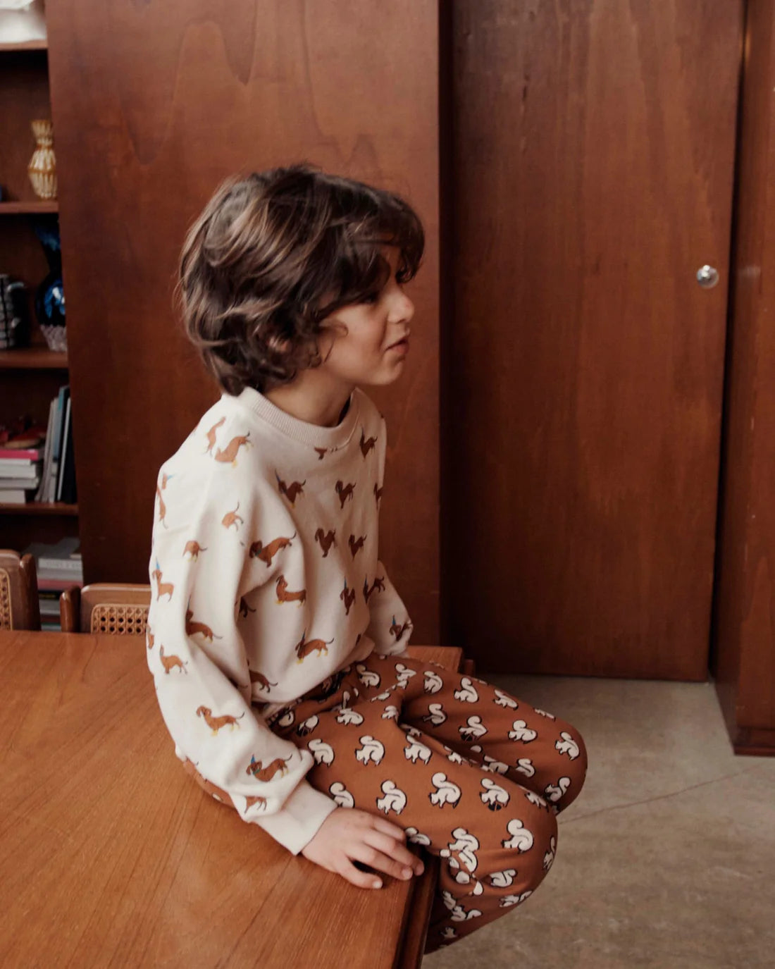 EMILE ET IDA Dachshunds sweatshirt / ECRU