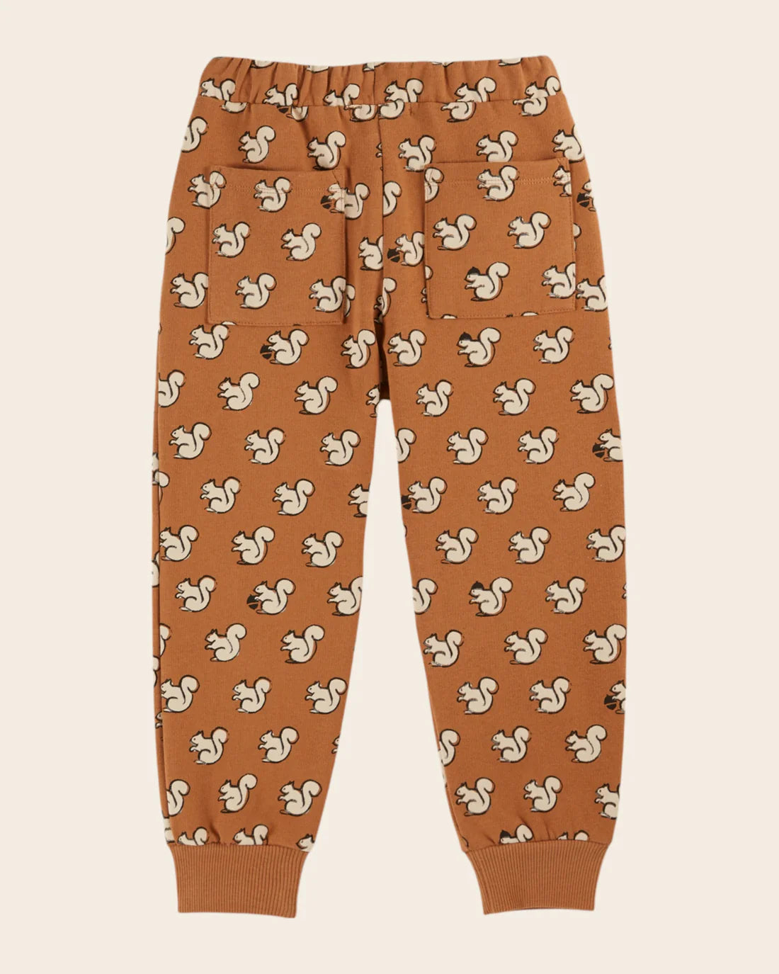 EMILE ET IDA Caramel organic cotton squirrel joggers / PECAN