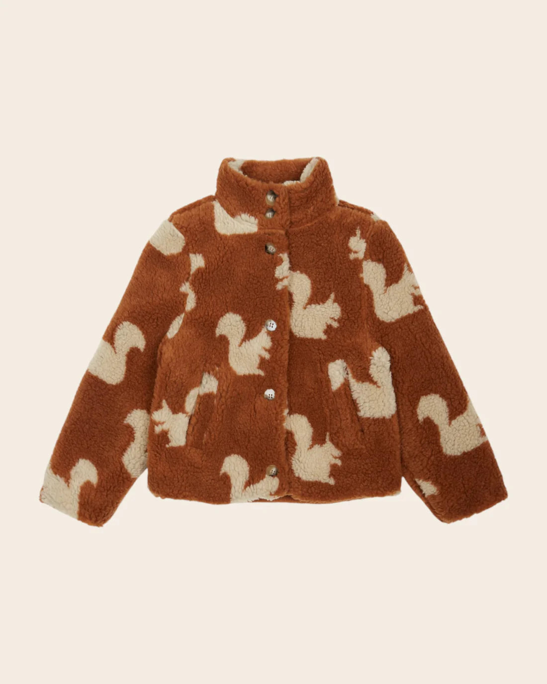 EMILE ET IDA SQUIRREL FAUX FUR COAT / PECAN