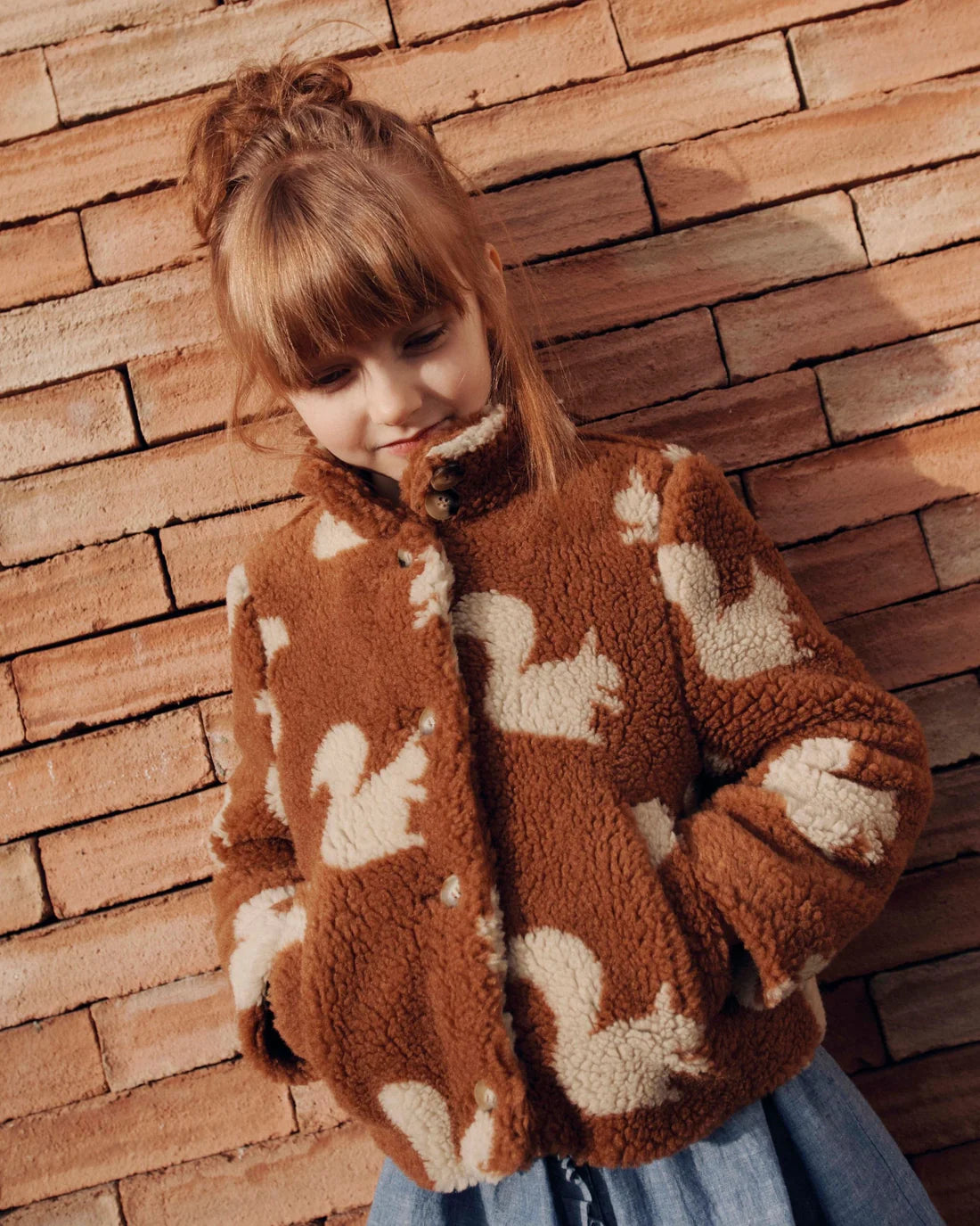 EMILE ET IDA SQUIRREL FAUX FUR COAT / PECAN