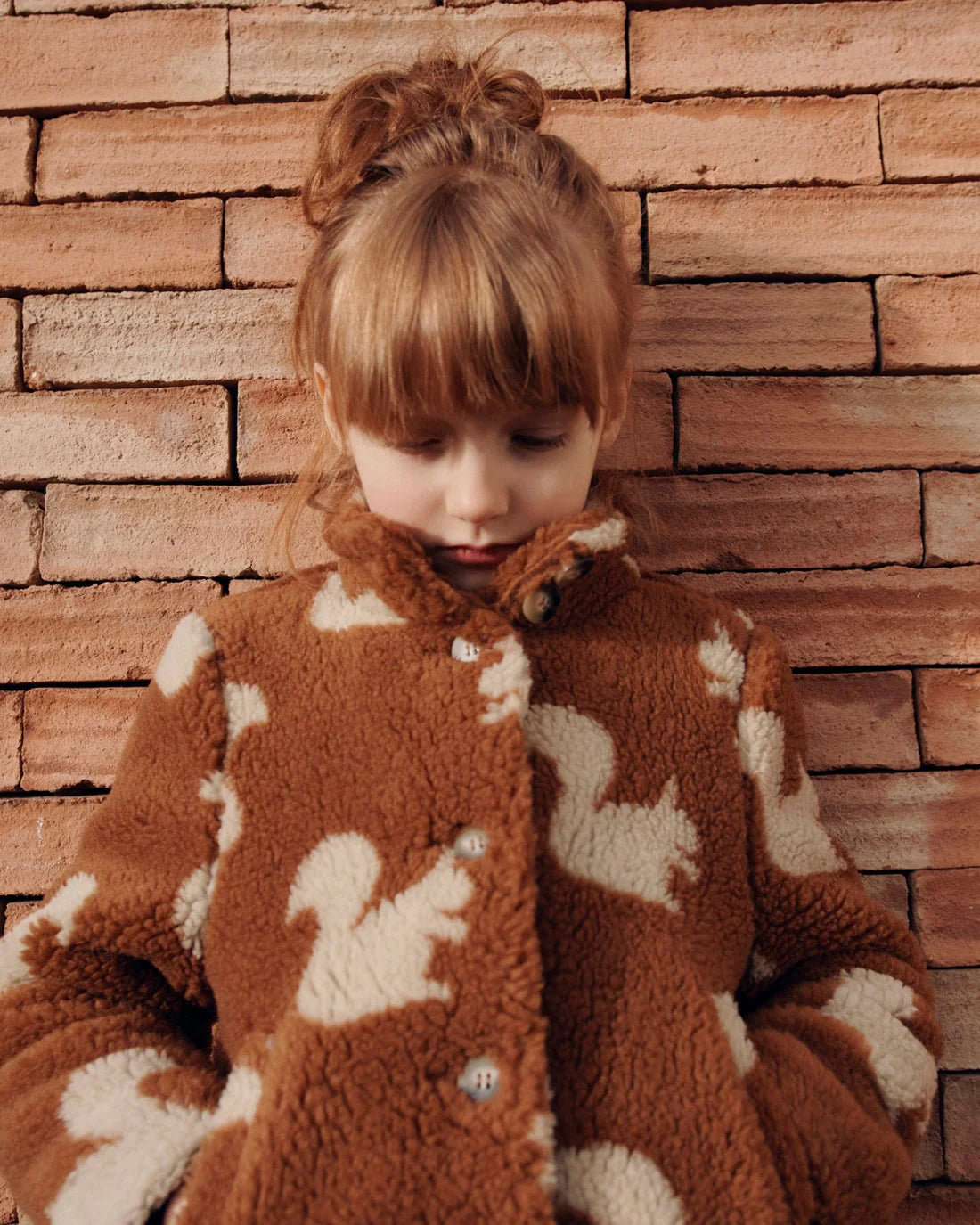 EMILE ET IDA SQUIRREL FAUX FUR COAT / PECAN
