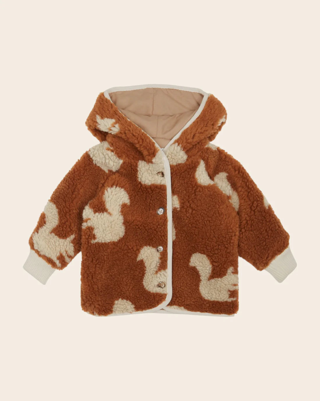 EMILE ET IDA BABY FAUX FUR SQUIRREL COAT / PECAN