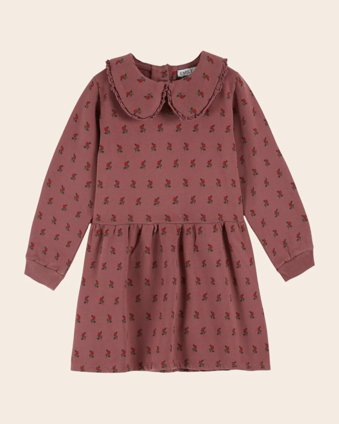 EMILE ET IDA ORGANIC COTTON FLEECE DRESS / POPPY PURPLE