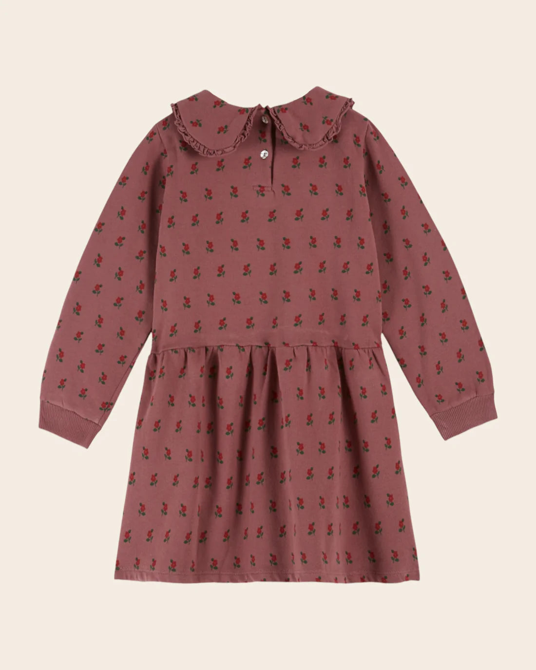 EMILE ET IDA ORGANIC COTTON FLEECE DRESS / POPPY PURPLE