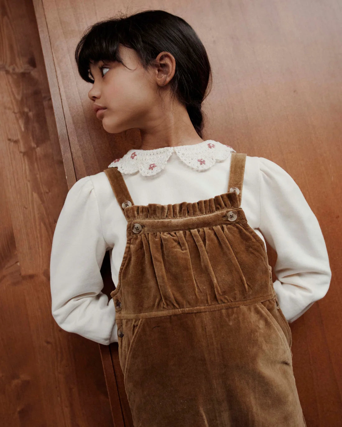 EMILE ET IDA BRONZE VELVET OVERALLS