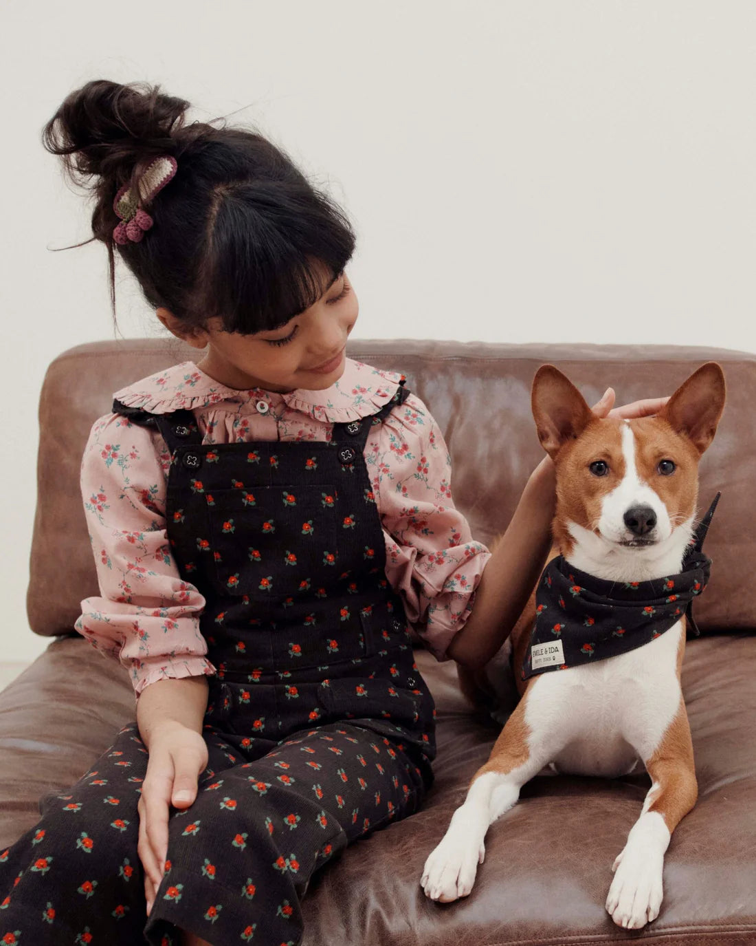 EMILE ET IDA ASTER FLOWER PRINTED COLLAR BOUSE / PINK