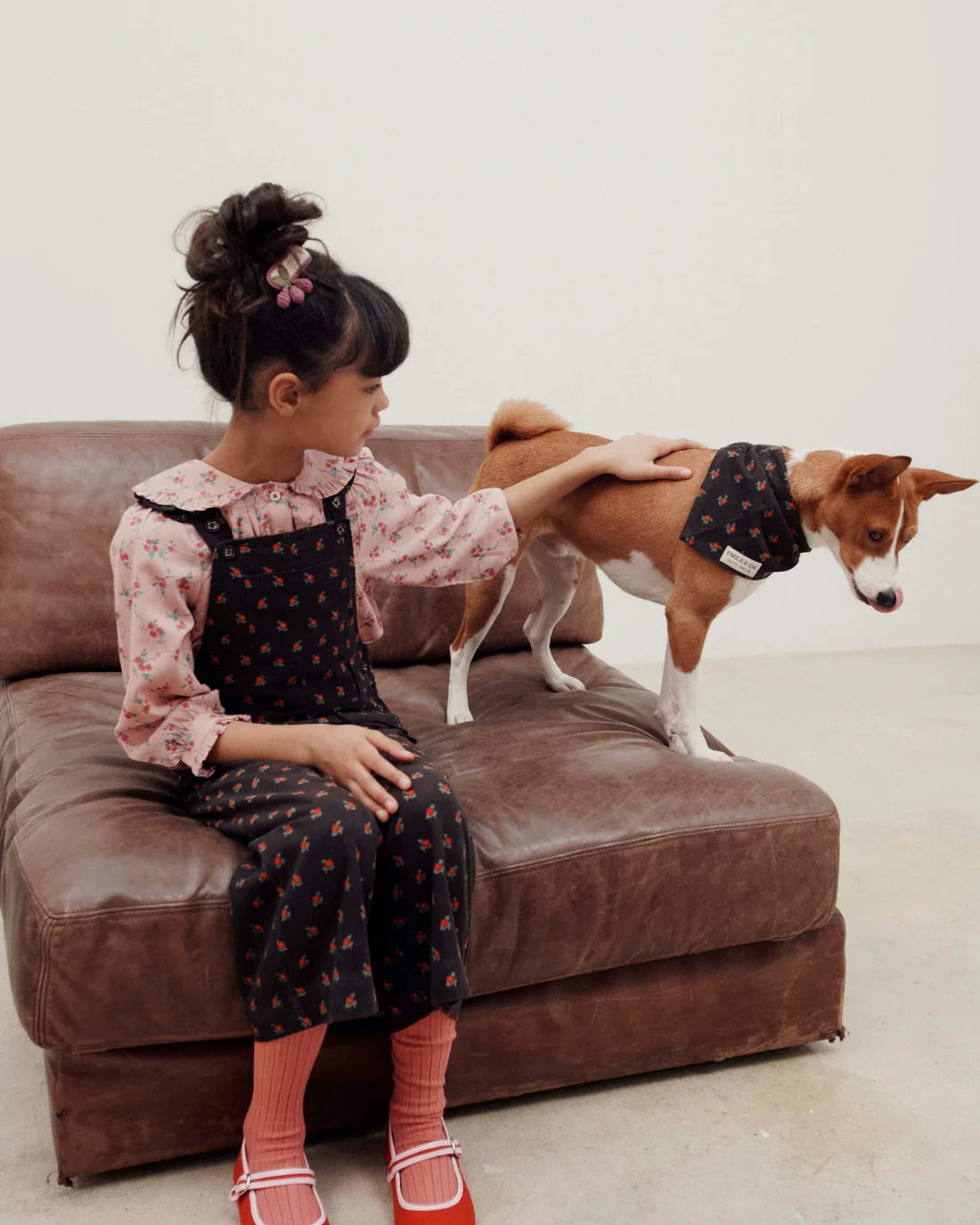 EMILE ET IDA ASTER FLOWER PRINTED COLLAR BOUSE / PINK